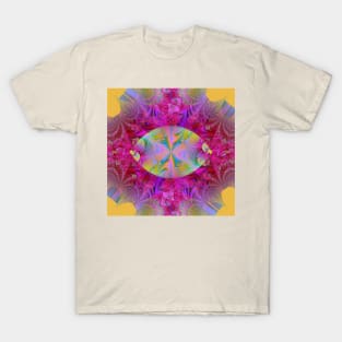 Psychedelic Pink Fractal with Multicolor Eye T-Shirt